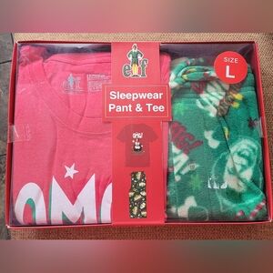 Elf Sleepwear Pant & Tee Adult Size Large NWT